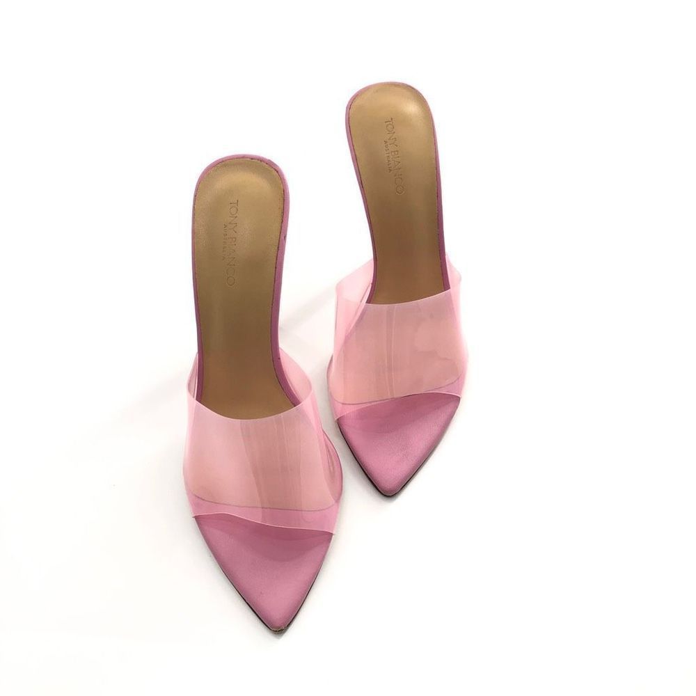 Tony Bianco Marley Mule in Musk Vinalite & Musk Nappa